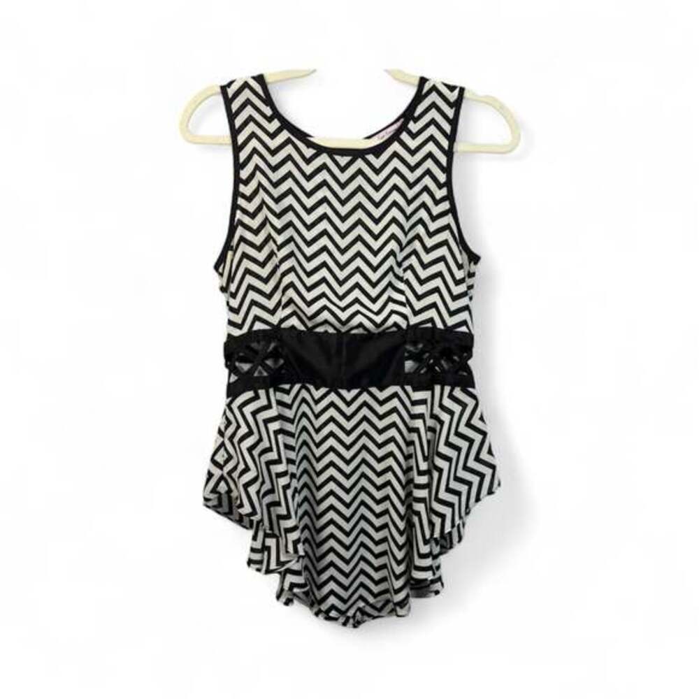 Eye Candy Black White Striped Knit Tank Top